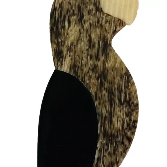 Vintage LEA STEIN PARIS Brooch Parrot Bird Animal Black Brown Ivory Color Signed - Picture 2 of 4